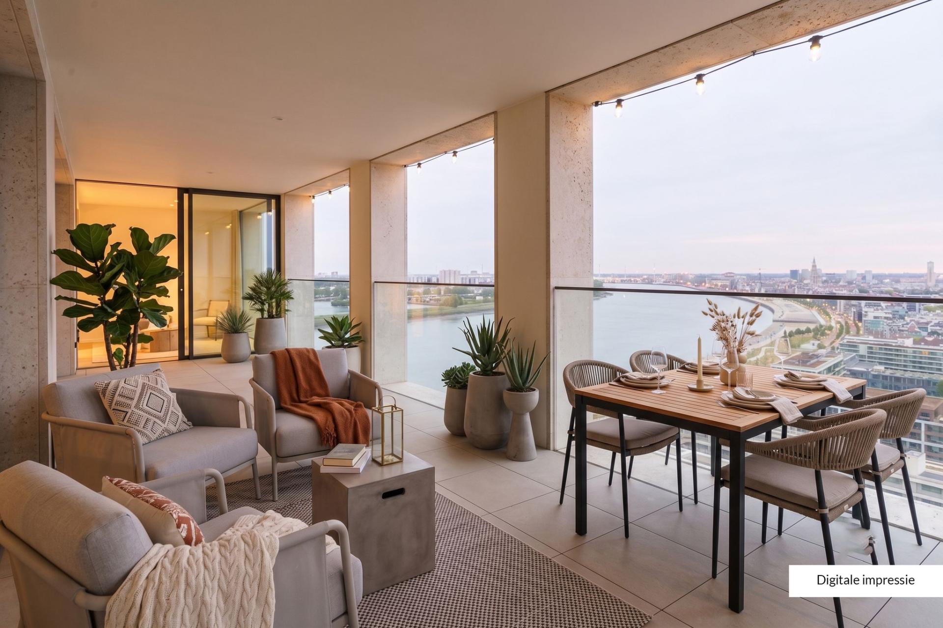 Luxe loft met uitzicht Schelde en skyline Antwerpen — foto